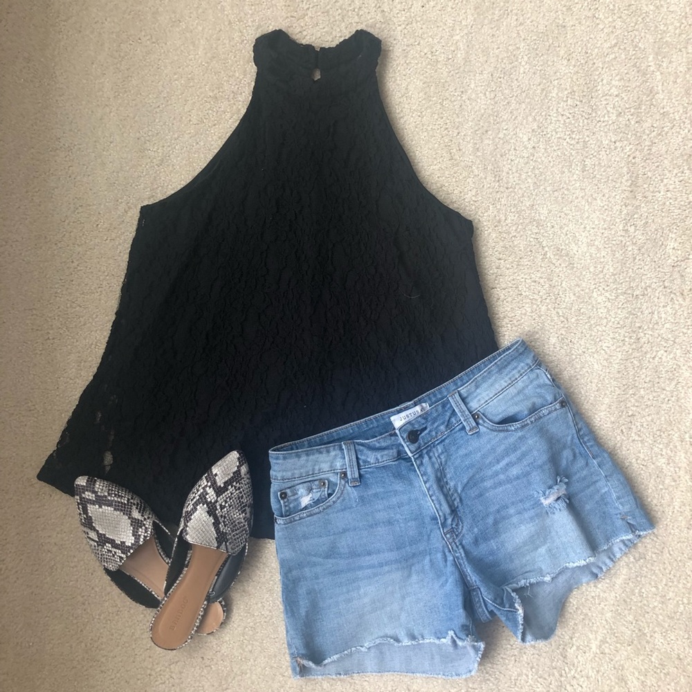 black lace tank